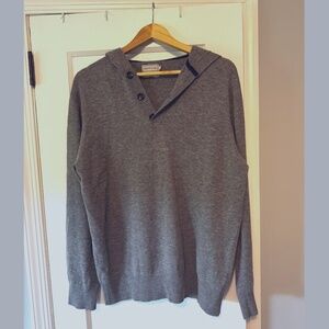 Men's Howick 100% Fine Lambwool Long-Sleeve V-Neck Hoodie (L)